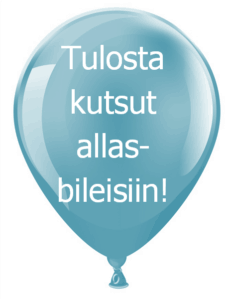 Tulostettava PDF-muotoinen kutsu allasbileisiin.